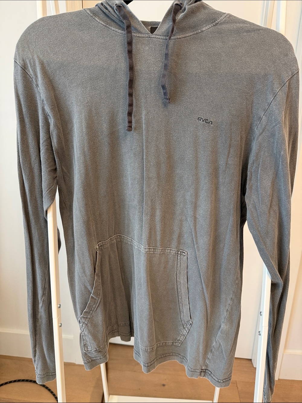 RVCA Men's Hooded Long-Sleeve Pullover - Gray